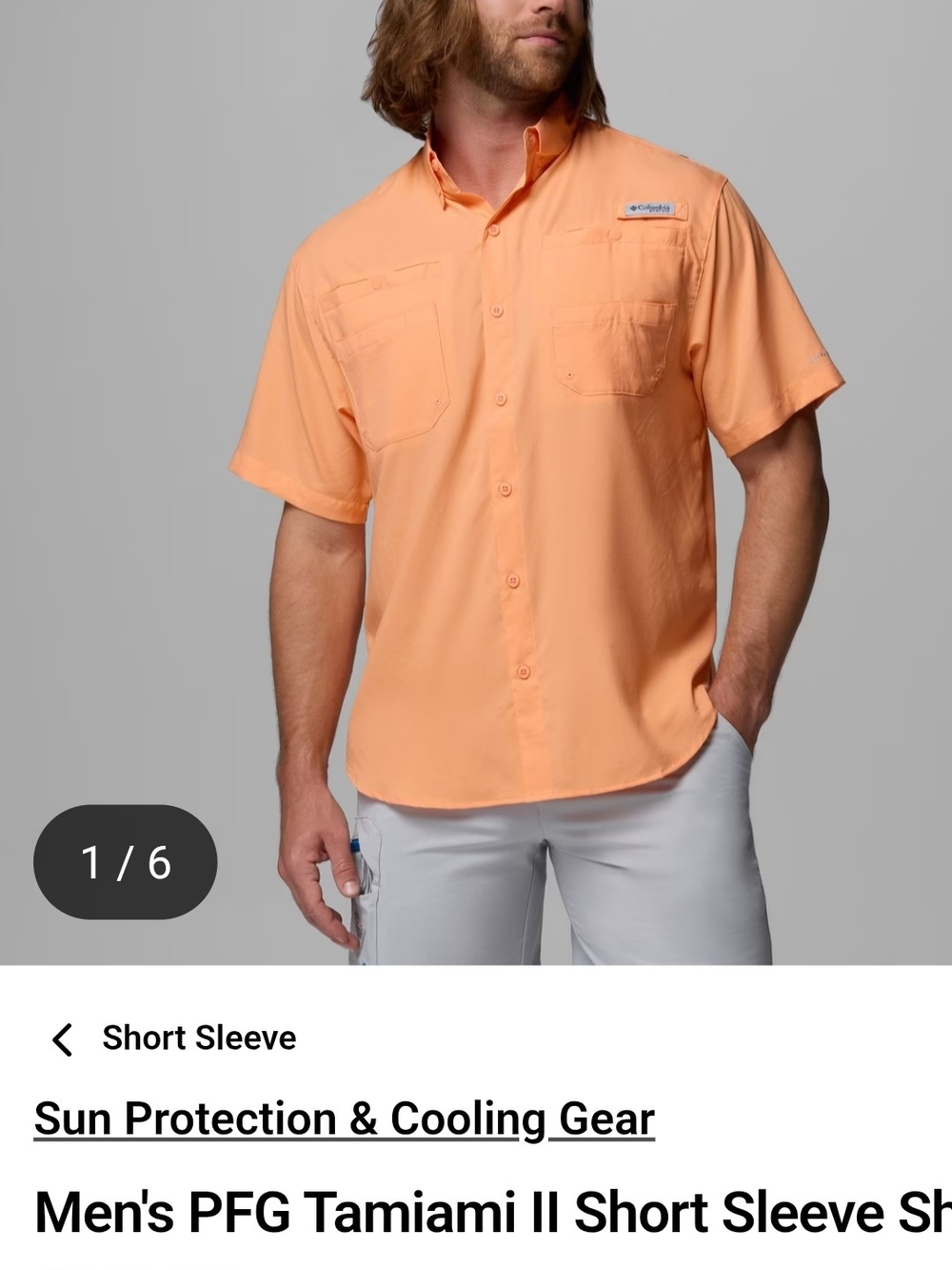 Columbia Short Sleeve Performance Shirt - Orange